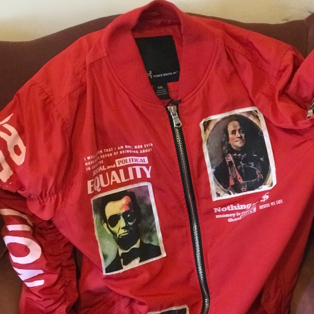 RED BOB MARLEY BOMBER JACKET